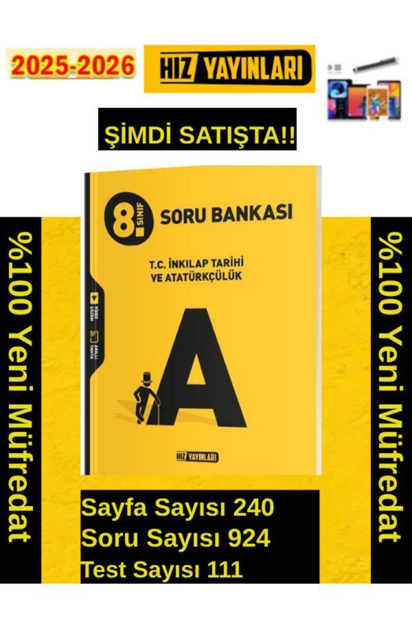 Hız Yayınları 2026 8.Sınıf İnk.Tarihi %100 Yeni Marif Müfredat Video Çöz. Soru Bankası+Android Kalem - Hız Yayınları - Image 1
