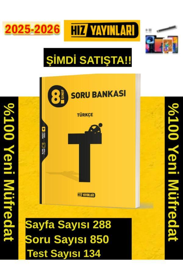 Hız Yayınları 2026 8.Sınıf Türkçe %100 Yeni Marif Müfredat Video Çöz. Soru Bankası+Android Kalem - Hız Yayınları - Image 1