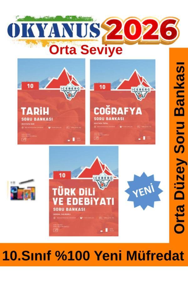 2026 10.Sınıf Iceberg Türk Dili Edb-Tarih-Coğrafya %100 Yeni Müfredat Soru Bankası Seti+Kalem - Okyanus Yayıncılık - Image 1