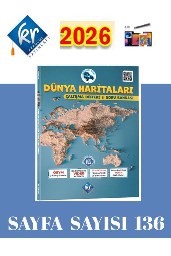 Kr 2025-2026 Coğrafyanın Kodları Dünya Haritaları Çalışma Defteri Soru Bankası+Defter Seti - KR Akademi - Image 1