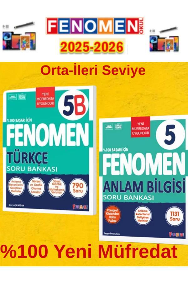 5.Sınıf Türkçe B-Anlam Bilgisi Fenomen Soru Bankası Seti%100 Yeni Müfredat+Kalem(2 Kitap) - Fenomen Yayıncılık - Image 1