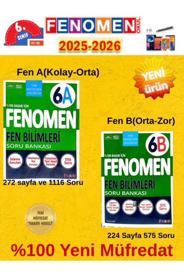 2025-2026 6.Sınıf Fen Bilimleri Fenomen Ab (Kolay-Orta-Zor)1116-575 Soru Bankası+Tablet Kalemi - Fenomen Yayıncılık - Image 1