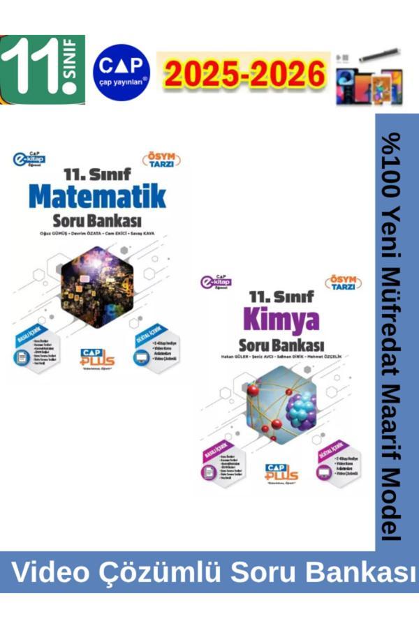 11.Sınıf 2025-2026 Matematik-Kimya Video Çözümlü Marif Müfredat Soru Bankası Seti+Kalem - Çap Yayınları - Image 1