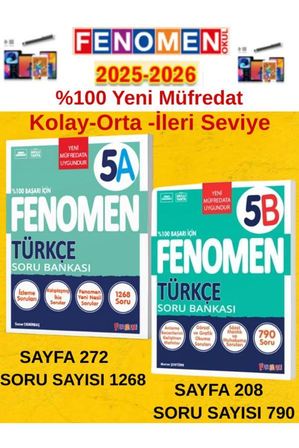 5.Sınıf Türkçe Fenomen A-B Soru Bankası Seti %100 Yeni Müfredat+Android Kalem(1268-790 Soru) - Fenomen Yayıncılık - Image 1
