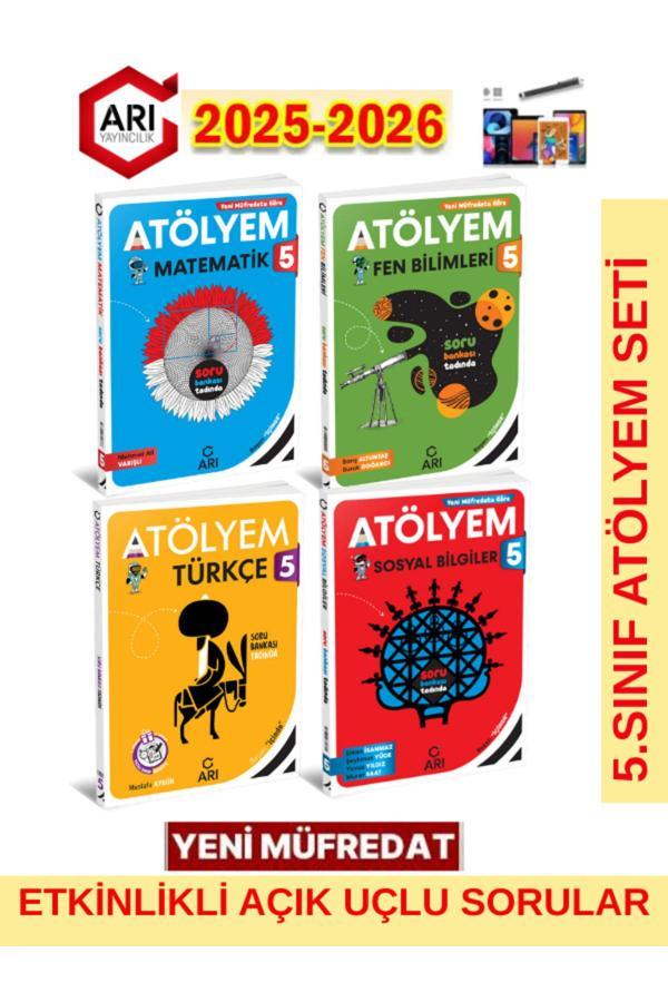 Arı 5.Sınıf 2025-2026 Müfredat Atölyem Mat-Fen-Türkçe-Sosyal Bilgiler Soru Bankası Seti Kalem - Arı Yayıncılık - Image 1