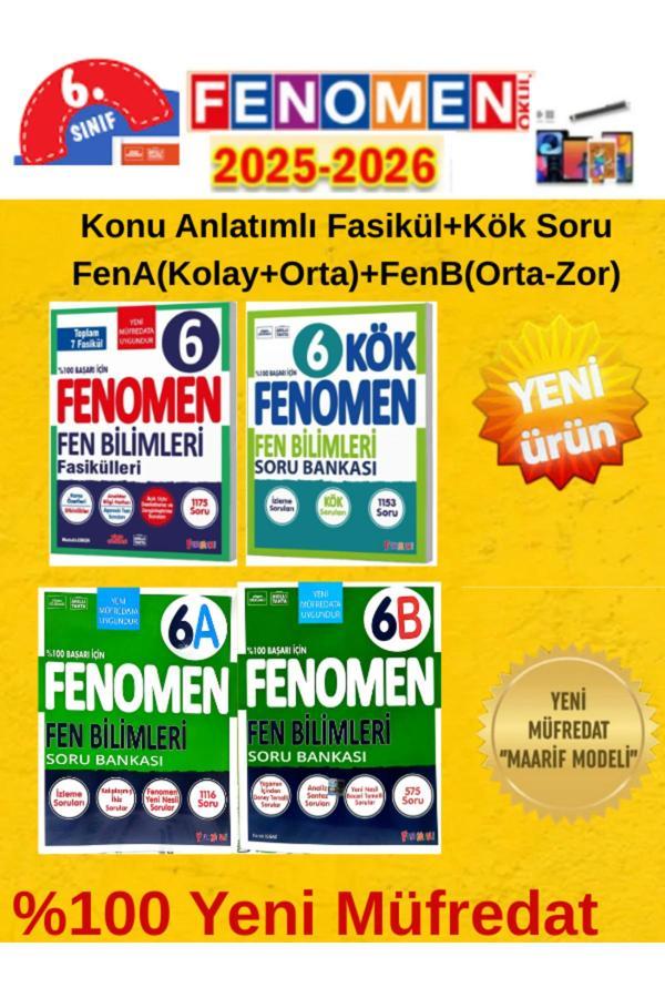 2025-2026 6.Sınıf Fen Bilimleri Konu Fasikül+Kök Sorular+Fena+Fenb Soru Bankası Seti+Tablet Kalemi - Fenomen Yayıncılık - Image 1