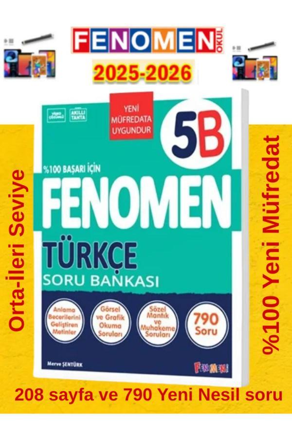 5.Sınıf Türkçe Fenomen B Soru Bankası %100 Yeni Müfredat+Android Kalem(790 Soru) - Fenomen Yayıncılık - Image 1