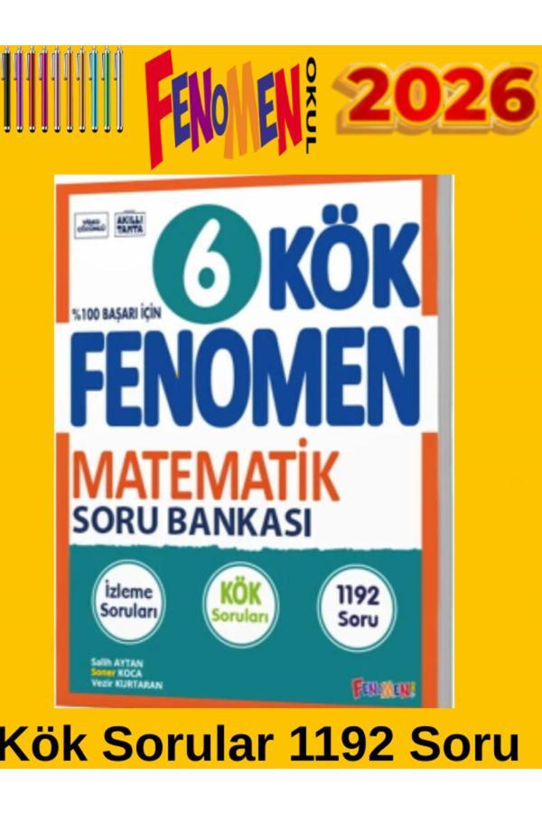 6.Sınıf 2025-2026 Kök Matematik İzleme Süreleri 1192 Soru Yeni Ürün+Dokunmatik Kalem - Fenomen Yayıncılık - Image 1