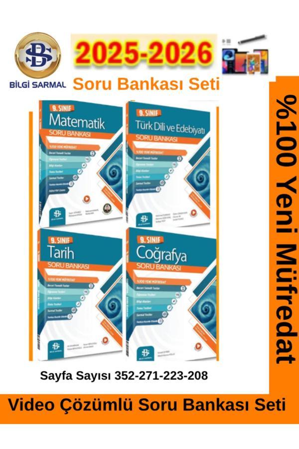 Bilgi Sarmal 2025-2026 Müfredat 9.Sınıf Mat-Edebiyat-Tarih-Coğ. %100 Yeni Müfredat Soru Bankası - Bilgi Sarmal Yayınları - Image 1
