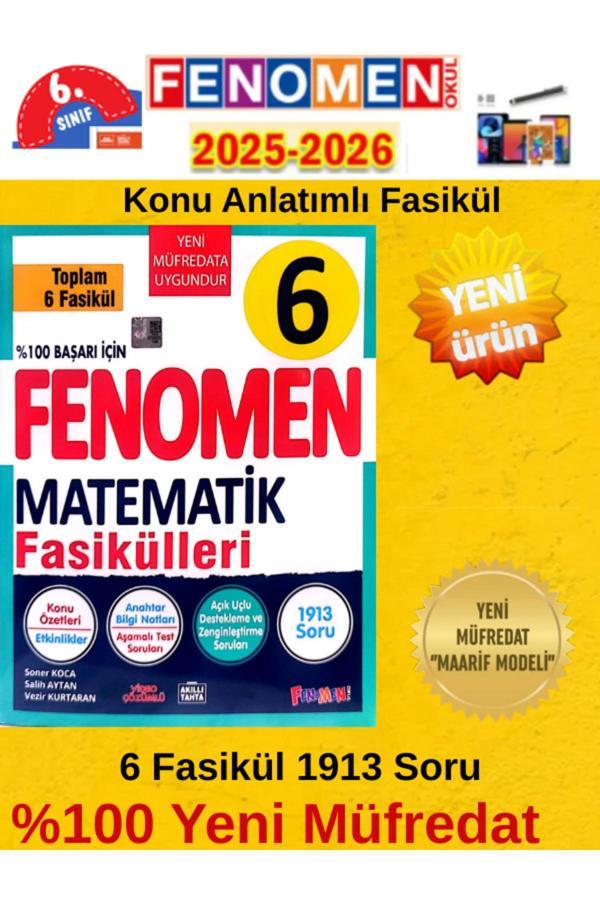2025-2026 6.Sınıf Matematik Konu Anlatımlı Soru Fasikülü(6 Fasikül+1913 Soru)+Tablet Kalemi - Fenomen Yayıncılık - Image 1