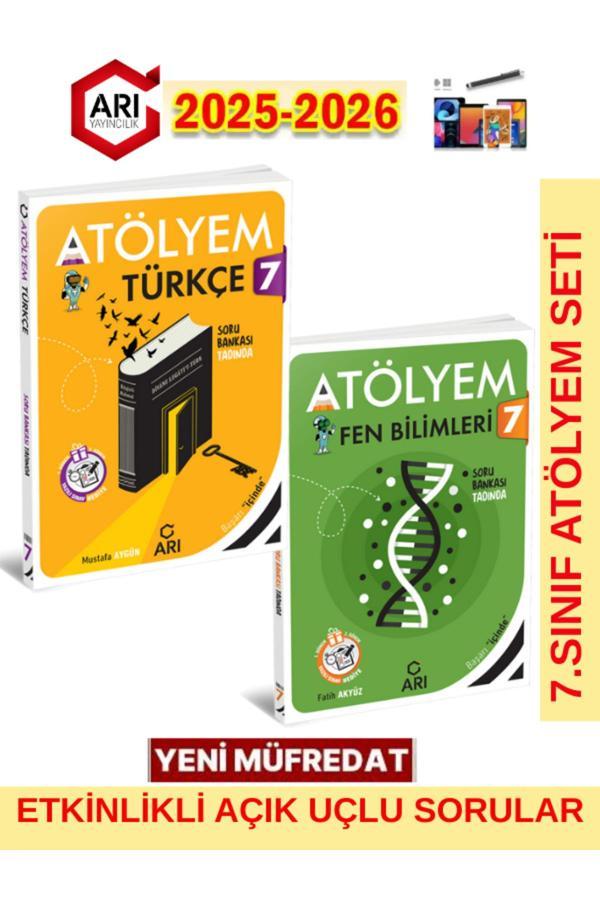 Arı 7.Sınıf 2025-2026 Müfredat Atölyem Serisi Fen Bilimleri-Türkçe Soru Bankası Seti+Kalem - Arı Yayıncılık - Image 1