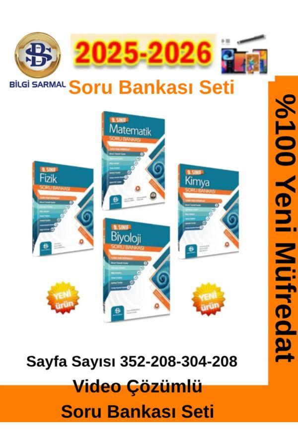 Bilgi Sarmal 2025-2026 Müfredat 9.Sınıf Mat-Fizik-Kimya-Biyoloji %100 Yeni Müfredat Soru Bankası - Bilgi Sarmal Yayınları - Image 1