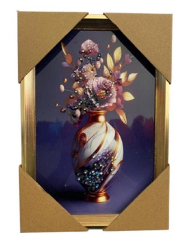Duvar Tablo 22X32 Cm Vazoda Çiçekler Mor - Image 1