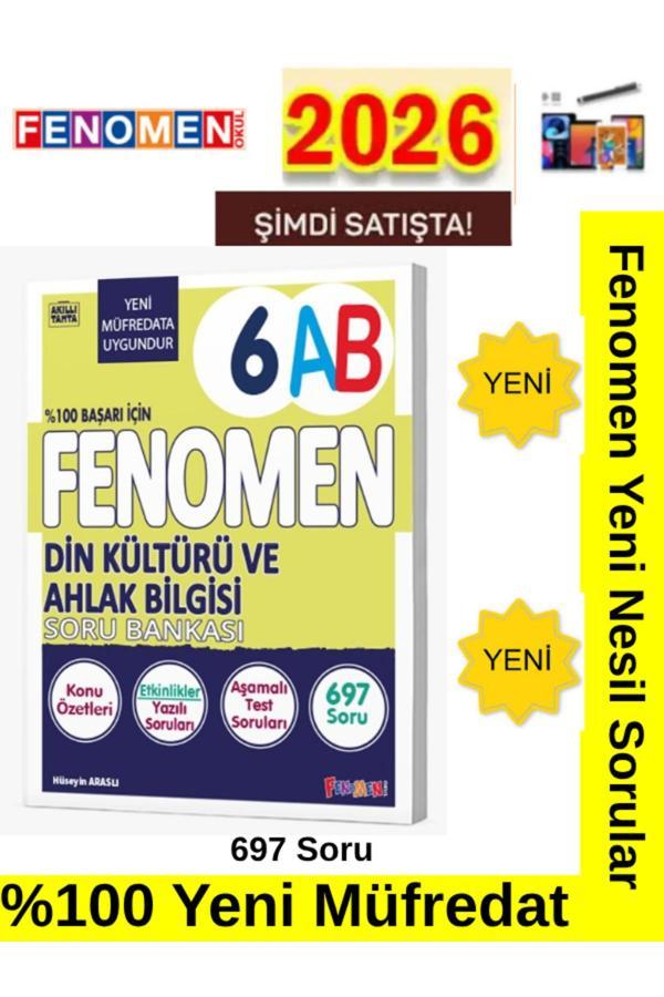 6.Sınıf 6Ab Din %100 Yeni Müfredat 697 Soru (Yeni Ürün) Soru Bankası+Android Kalem - Fenomen Yayıncılık - Image 1