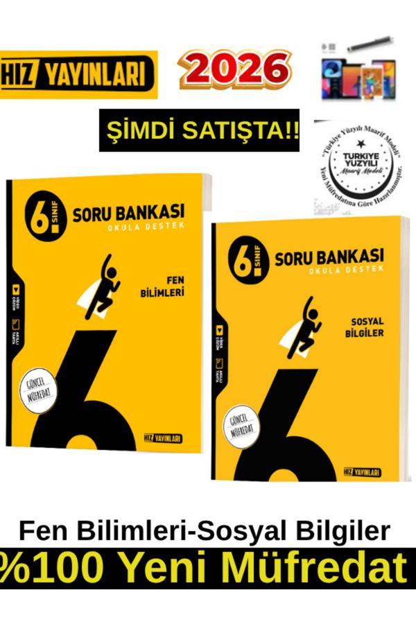 Hız 2026 6.Sınıf Fen-Sosyal Bilgiler %100 Yeni Marif Müfredat Soru Bankası+Android Kalem - Hız Yayınları - Image 1