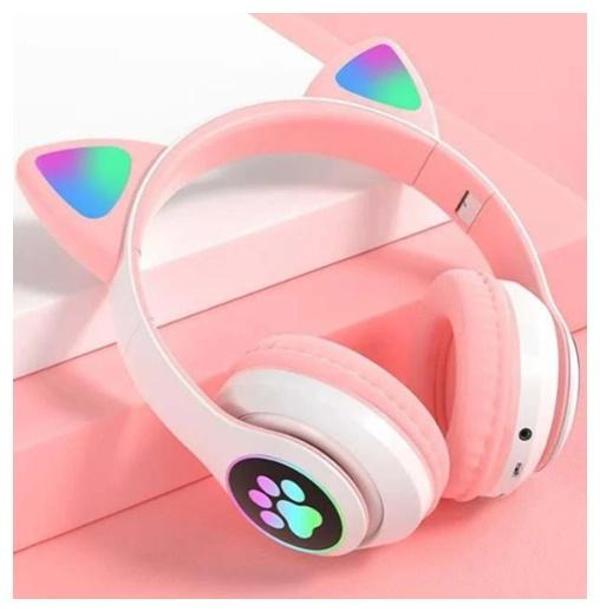 Taros Bunny Cat Wireless Kablosuz Kulaklık Pembe - Image 1