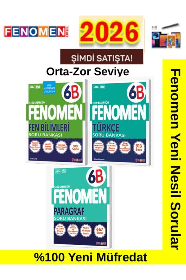 6.Sınıf 6B Fenb-Türkçeb-Paragrafb- %100 Yeni Müfredat Fen-Türkçeb Soru Bankası - Fenomen Yayıncılık - Image 1