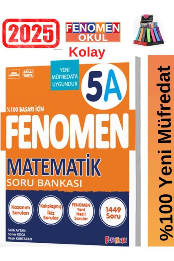 2025 5.Sınıf Matematik-A (Kolay)1449 Soru %100 Yeni Müfredat Soru Bankası +Kalemlik - Fenomen Yayıncılık - Image 1