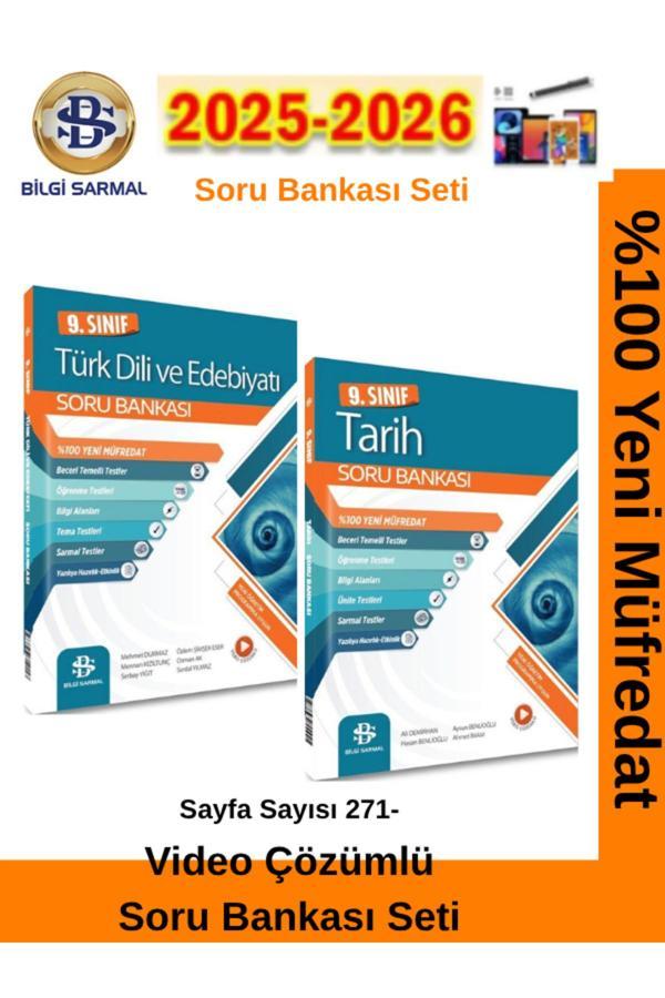 Bilgi Sarmal 2025-2026 Müfredat 9.Sınıf Türk Dil.Edb-Tarih.%100 Yeni Müfredat Soru Bankası - Bilgi Sarmal Yayınları - Image 1
