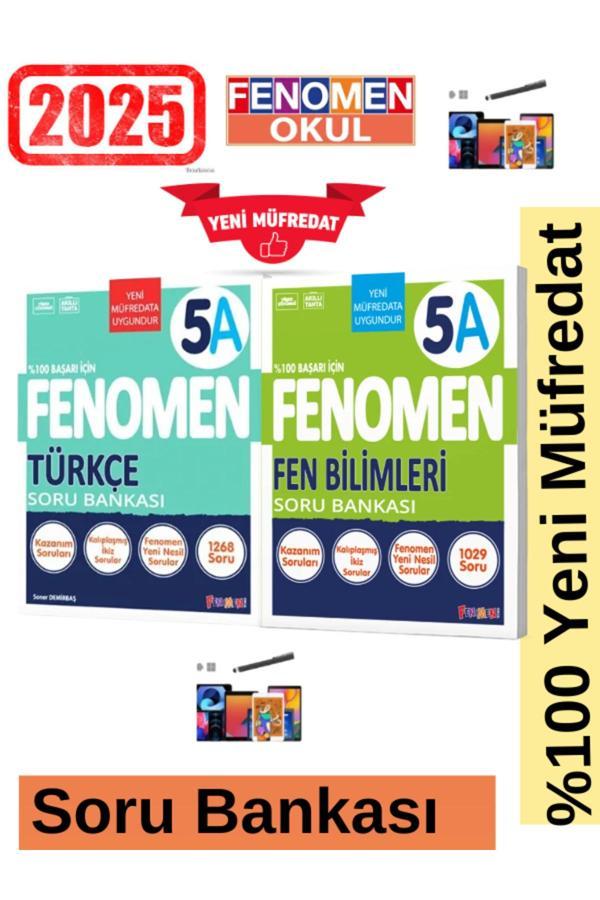 2025 5.Sınıf Türkçe(A)Kolay 1268 Soru-Fen (A) 1029 Soru Yeni Müfredat Soru Bankası Seti+Kalem - Fenomen Yayıncılık - Image 1