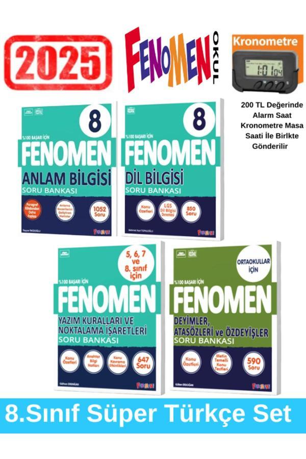2025 8.Sınıf Anlam Bilgisi+Dilbilgisi+Yazım Kuralları-Deyim Atasözü Deyişler Sorubankası+Kronometre - Fenomen Yayıncılık - Image 1