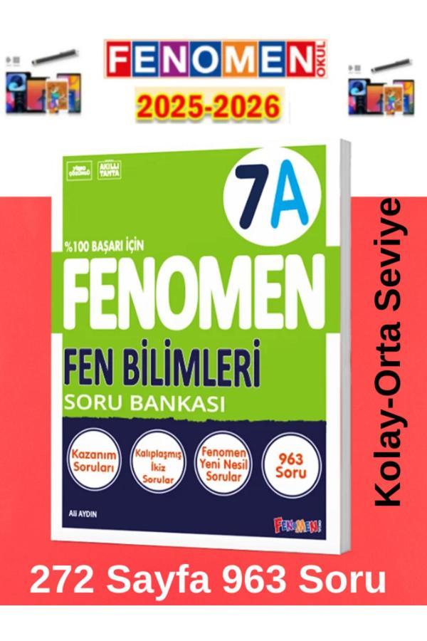 2025-2026 7.Sınıf Fen Bilimleri Soru Bankası(A)Kolay-Orta Seviye(963 Soru)+Kalem - Fenomen Yayıncılık - Image 1