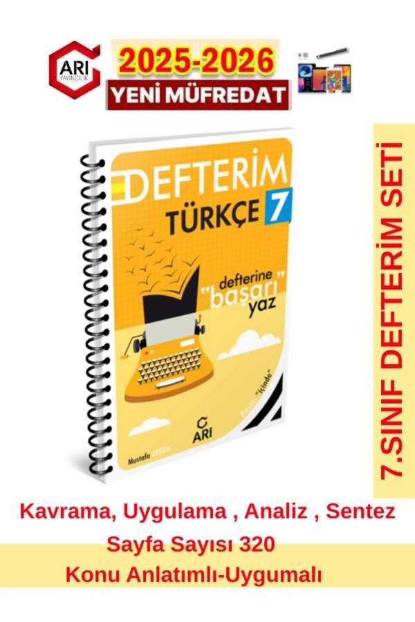 Arı 7.Sınıf 2025-2026 Müfredat Defterim Türkçemino Serisi Türkçe Konu Anlatım+Dokunmatik Kalem - Arı Yayıncılık - Image 1