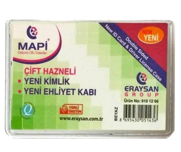Mapi Çift Hazneli Kimlik Ehliyet Kabı Şeffaf - 10 adet - Image 1
