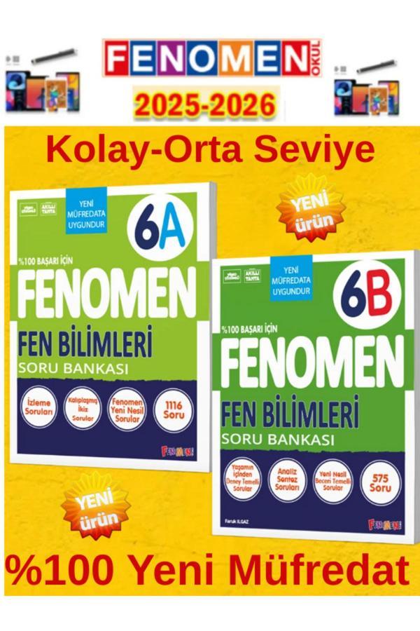 6.Sınıf Fen A-B Fenomen Soru Bankası Seti %100 Yeni Müfredat+Android Kalem(1116-575 Soru) - Fenomen Yayıncılık - Image 1