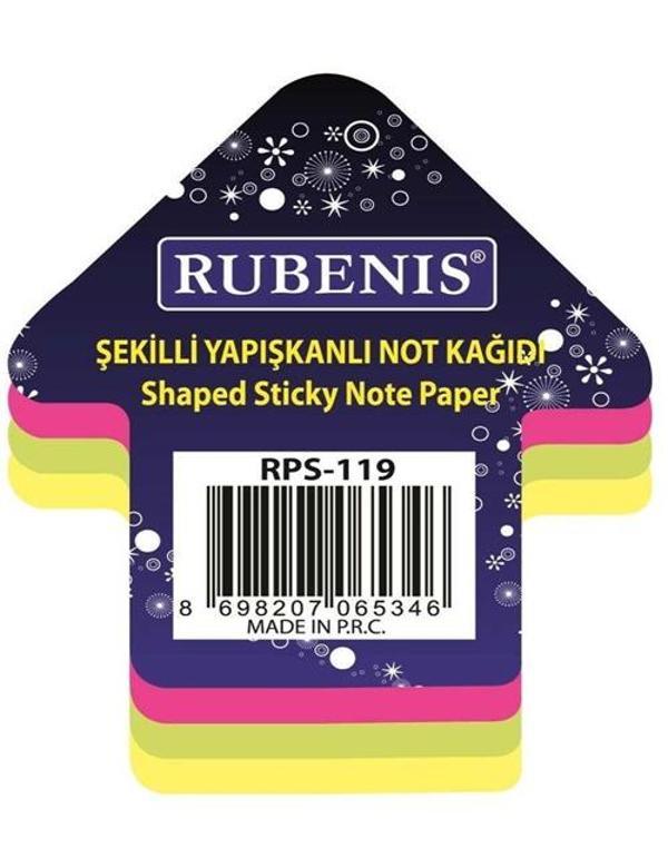Memo Ok Şekilli Yapışkanlı Not Kağıdı 7,5X7,5cm Karışık Renk - 3 adet - Image 1