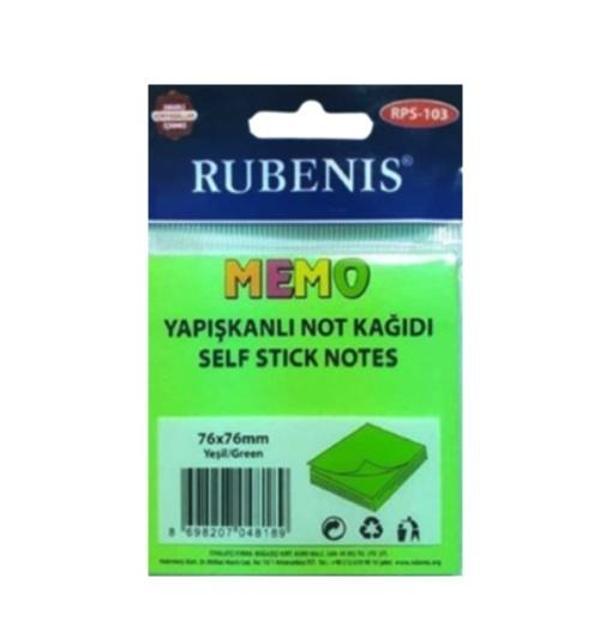 Memo Yapışkanlı Not Kağıdı 76X76Mm Yeşil - 3 adet - Image 1