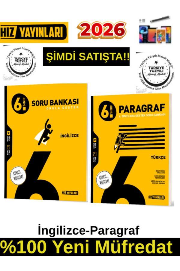 Hız 2026 6.Sınıf İngilizce-Paragraf %100 Yeni Marif Müfredat Soru Bankası+Android Kalem - Hız Yayınları - Image 1