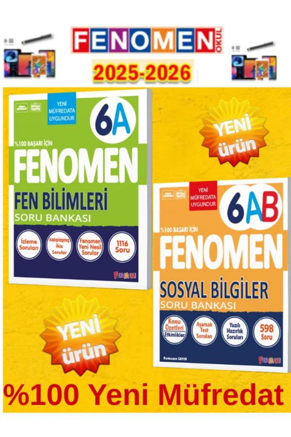 6.Sınıf Fen A-Sosyal Bilgiler Ab Fenomen Soru Bankası Seti%100 Yeni Müfredat+Kalem(2 Kitap) - Fenomen Yayıncılık - Image 1