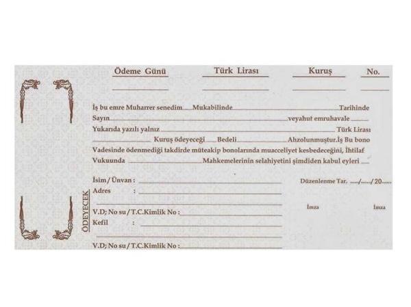 Boş Senet Kağıdı- 10 adet - Image 1