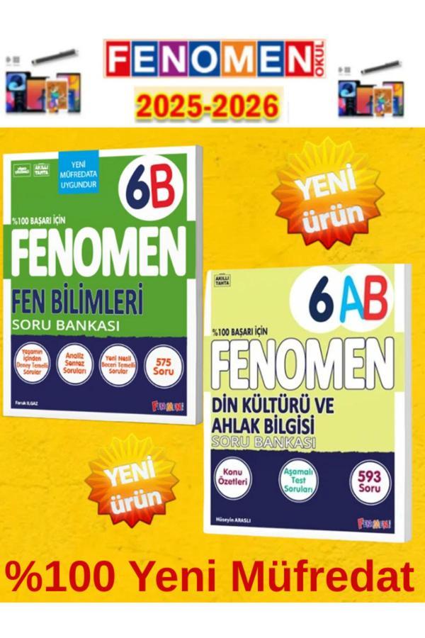 6.Sınıf Fen B-Din Kültürü Ab Fenomen Soru Bankası Seti%100 Yeni Müfredat+Kalem(2 Kitap) - Fenomen Yayıncılık - Image 1