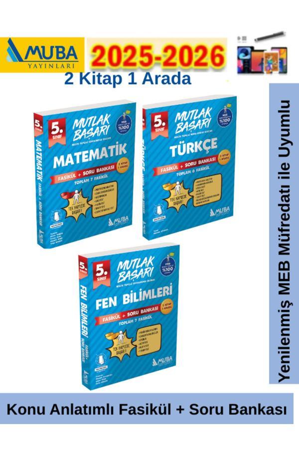 Muba Yayınları Mutlak Başarı 5.Sınıf Matematik-Fen-Türkçe Fasikül+Soru Bankası Seti+Android Kalem - Muba Yayınları - Image 1