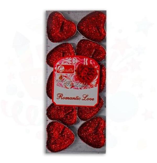 Party Marty Kalpli Simli Kırmızı Mum 10Lu - 2 paket - Image 1