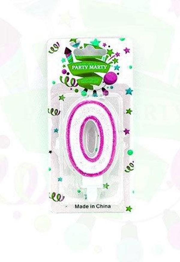 Party Simli Mum Rakam Pembe 0 - 3 adet - Image 1