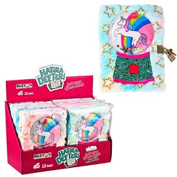 Peluş Hatıra Defteri Kilitli Unicorn Sulu Yıldız - Image 1