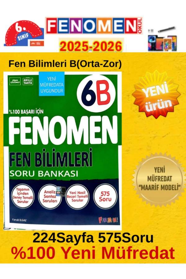 6.Sınıf Fen Bilimleri B(Orta-Zor)%100 Yeni Müfredat 575 Soru Bankası+Android Kalemi - Fenomen Yayıncılık - Image 1