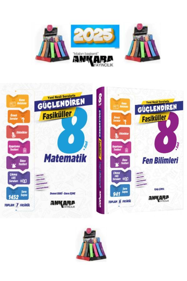 2025 8.Sınıf Matematik-Fen 13 Fasikül Konu Anlatımlı Soru Bankası Seti+Kalemlik - Ankara Yayıncılık - Image 1