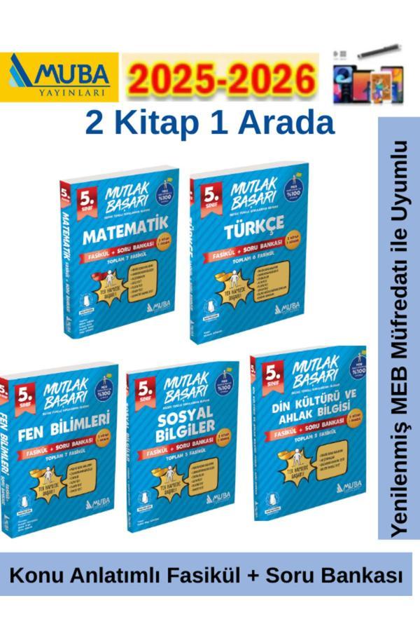 Muba Yayınları Mutlak Başarı 5.Sınıf Tüm Dersler 5 Kitap(M-F-T-S-D)Fasikül+Soru Bankası Seti+Kalem - Muba Yayınları - Image 1