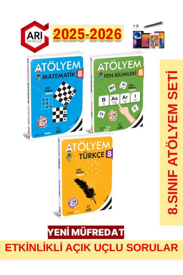 Arı Yayınları 2025-2026 Müfredat Atölyem Serisi Matematik-Fen-Türkçe Soru Bankası Seti Kalem - Arı Yayıncılık - Image 1