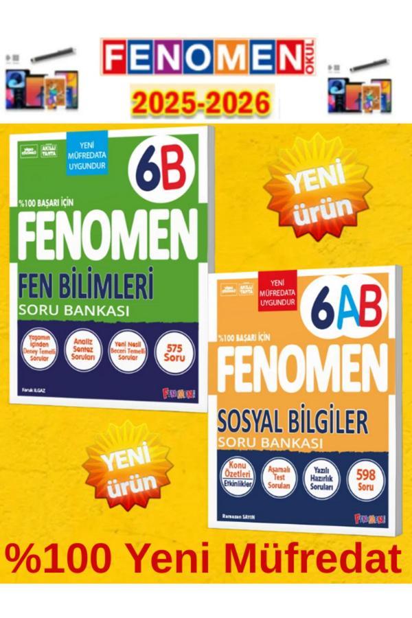 6.Sınıf Fen B-Sosyal Bilgiler Ab Fenomen Soru Bankası Seti%100 Yeni Müfredat+Kalem(2 Kitap) - Fenomen Yayıncılık - Image 1