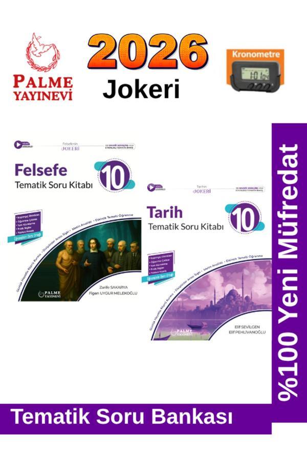 2026 10.Sınıf Tarih-Felsefe %100 Yeni Müfredat Tematik Soru Bankası+Kronometre - Palme Yayınları - Image 1