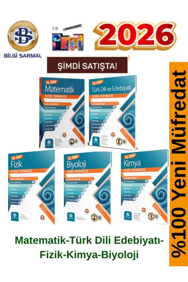 Bilgi Sarmal 2026 10.Sınıf Mat-Edebiyat Fizik-Kimya-Biyoloji %100 Yeni Müfredat 5 Kitap Soru Bankası - Bilgi Sarmal Yayınları - Image 1