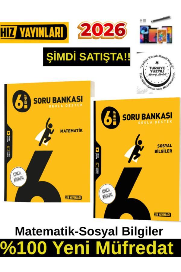 Hız 2026 6.Sınıf Matematik-Sosyal%100 Yeni Marif Müfredat Video Çöz. Soru Bankası+Android Kalem - Hız Yayınları - Image 1