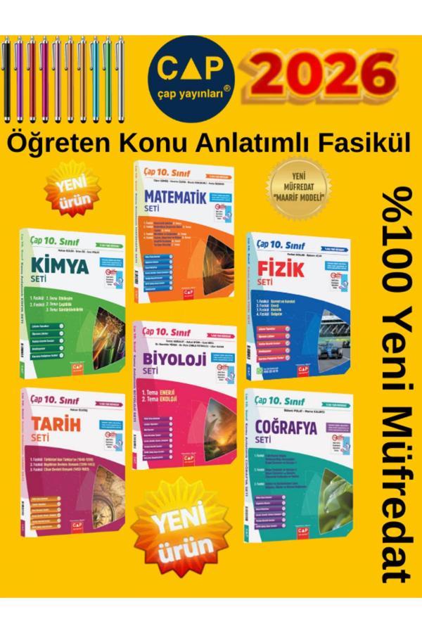 2026 10.Sınıf Tüm Dersler (M-F-K-B-T-C)6 Kitap %100 Yeni Müfredat Konu Anlatımlı Fasikül+Kalem - Çap Yayınları - Image 1