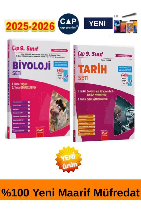 2025-2026 9.Sınıf Biyoloji-Tarih %100 Yeni Müfredat Konu Anlatımlı Fasikül(2Kitap)+Kalem - Çap Yayınları - Image 1