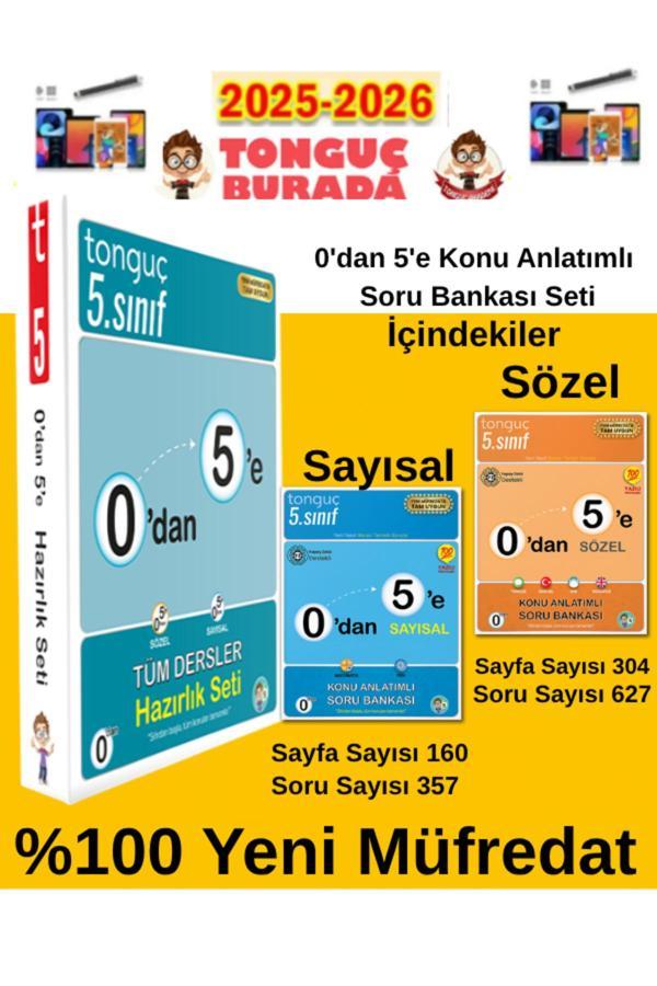 2025-2026 0'Dan 5'E Konu Anlatımlı Soru Bankası Seti(Sayısal-Sözel)+Akıllı Tahta Kalemi - Tonguç Yayınları - Image 1